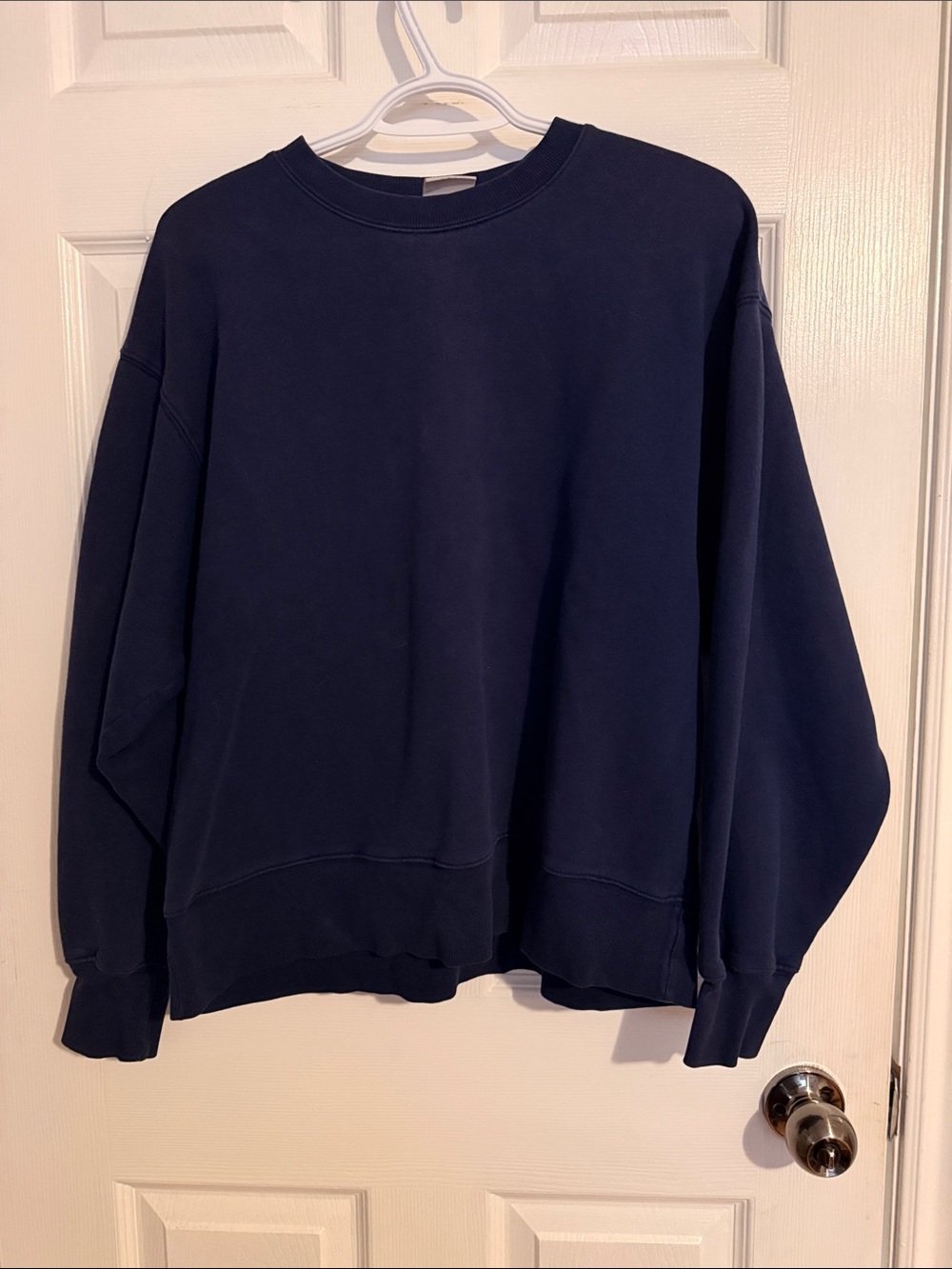 TNA CozyAF Fleece Crewneck in Navy Blue